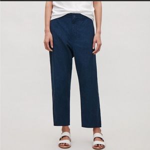NWT COS Navy Blue Lightweight Relaxed Cotton Chinos